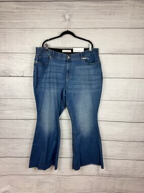 Cato Plus Size Blue High Rise Stretch Flare Jeans Size 22W Petite